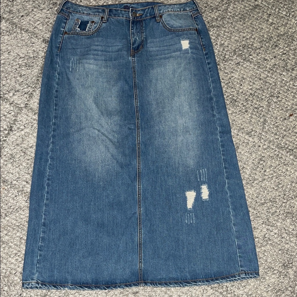Stetson Faded Blue Denim Pencil Skirt